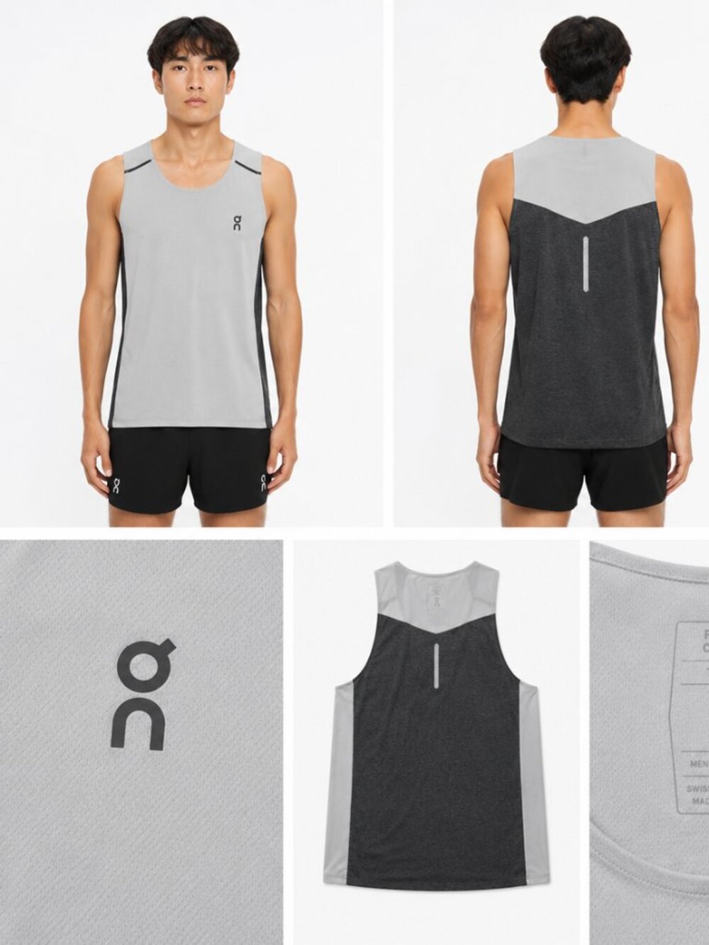 On Running Men’s Two-Tone Grey & Charcoal Tank Top
